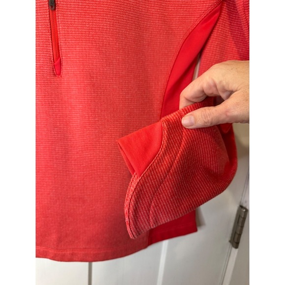 Columbia Sportswear Red Striped Quarter Zip Pullover Fleece Women's Size S - Picture 2 of 11